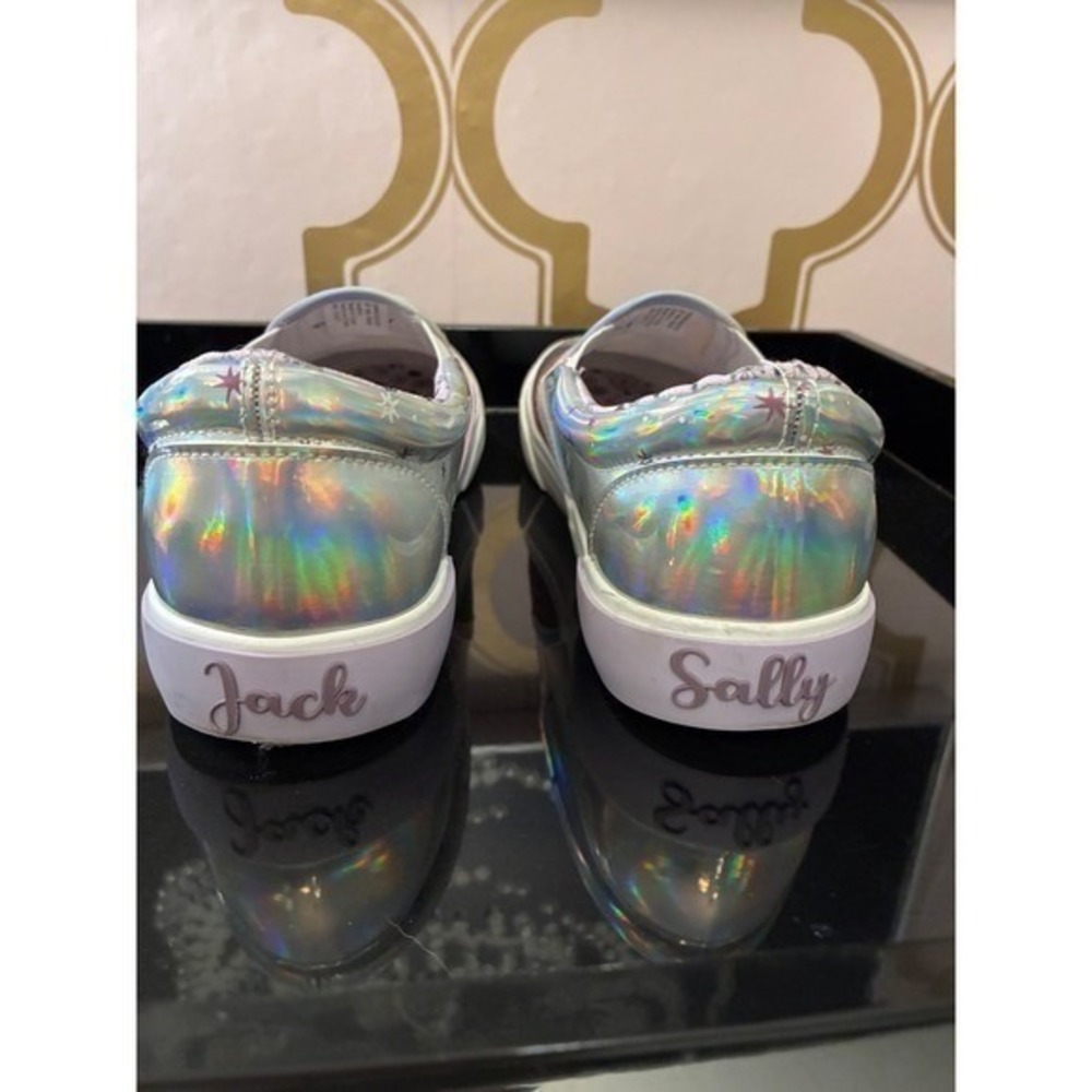 Nightmare Before Christmas Jack Sally Slip On Shoes Sz 6 Holographic Vans Style - Picture 4 of 7